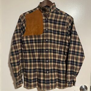 Vintage Abercrombie & Fitch Shooting Shirt | Plaid | Suede Patch | Men’s Small